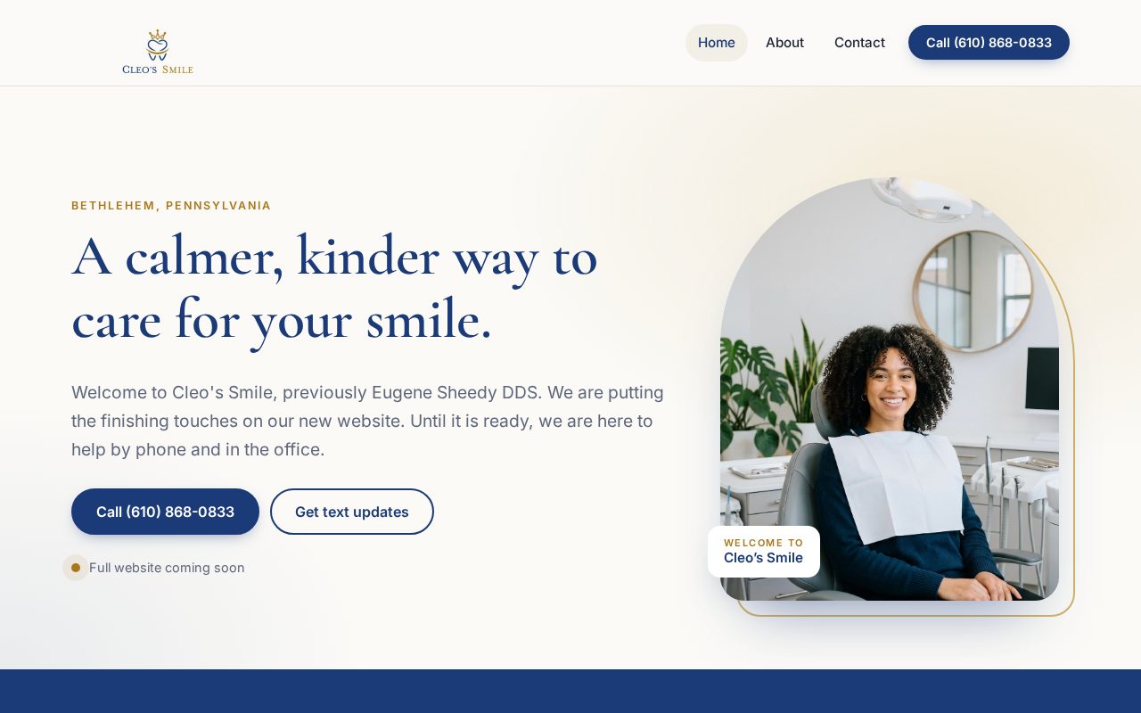 Cleo's Smile: the website Dental Space built, Bethlehem, PA