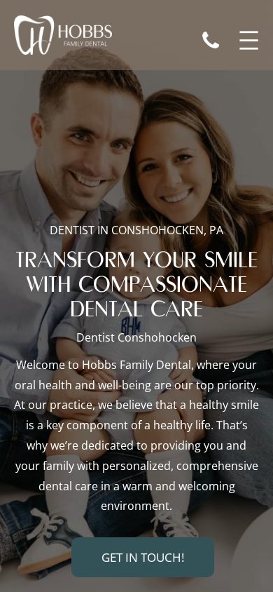 Hobbs Family Dental on a phone
