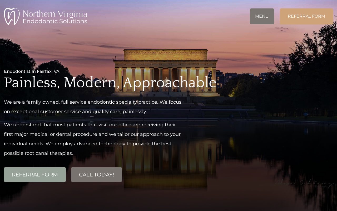Northern Virginia Endodontic Solutions: the website Dental Space built, Fairfax, VA