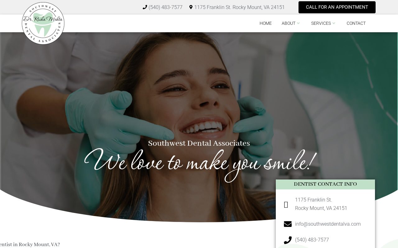 Southwest Dental Associates: the website Dental Space built, Rocky Mount, VA