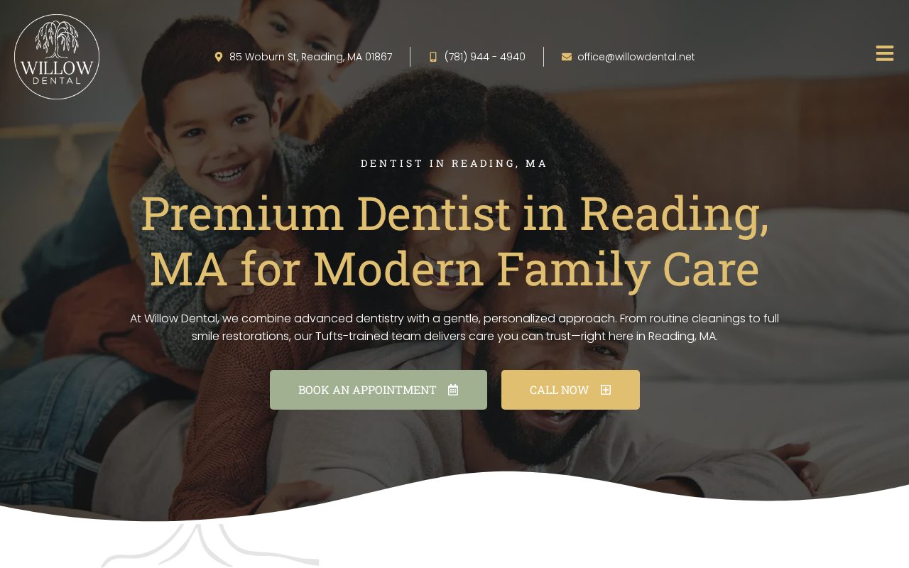 Willow Dental: the website Dental Space built, Reading, MA